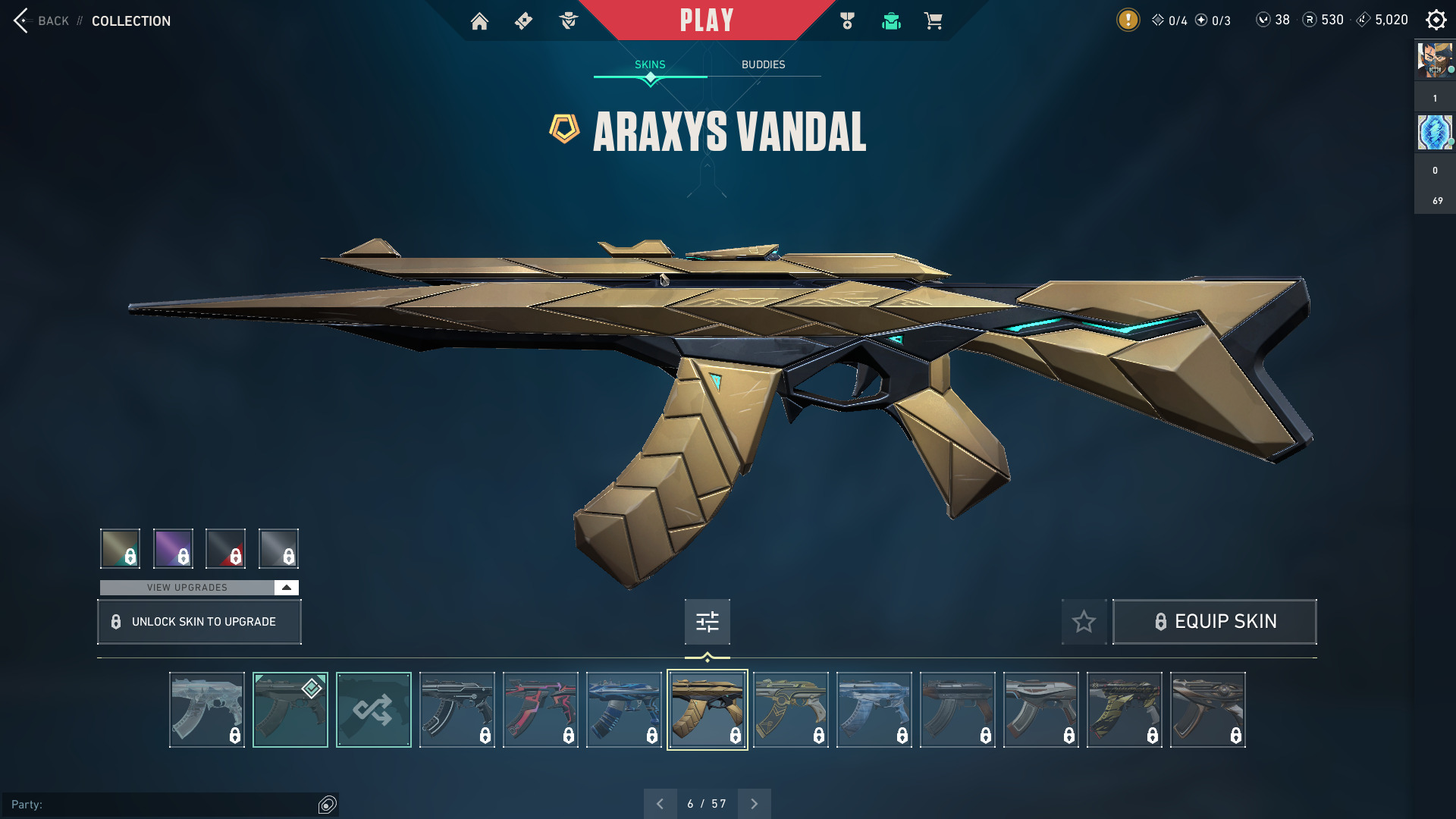 A screenshot of the Araxys Vandal in Valorant