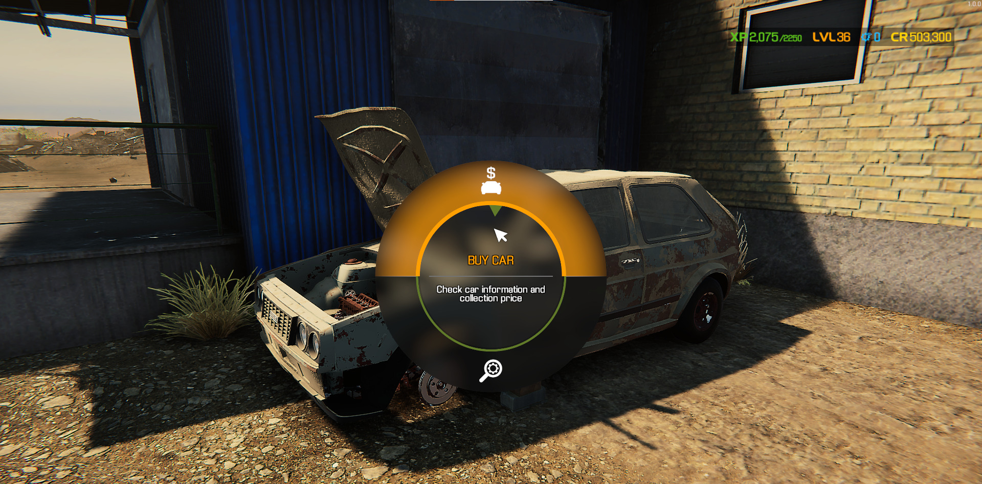 A screenshot showing the Buy Car option in Car Mechanic Simulator