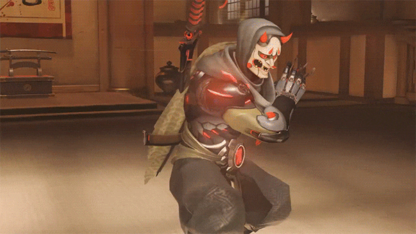 A screenshot of the Genji Oni skin in Overwatch 2