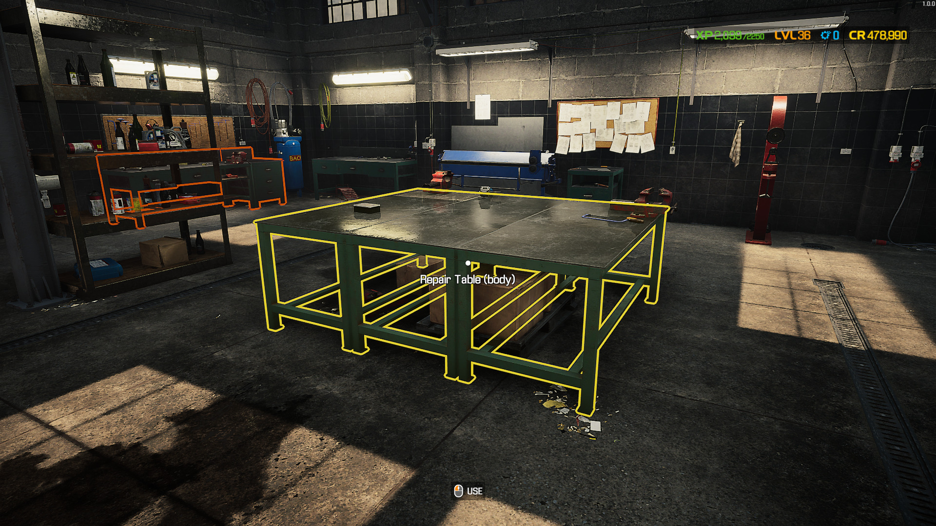 A screenshot showing the Repair Table in Car Mechanic Simulator