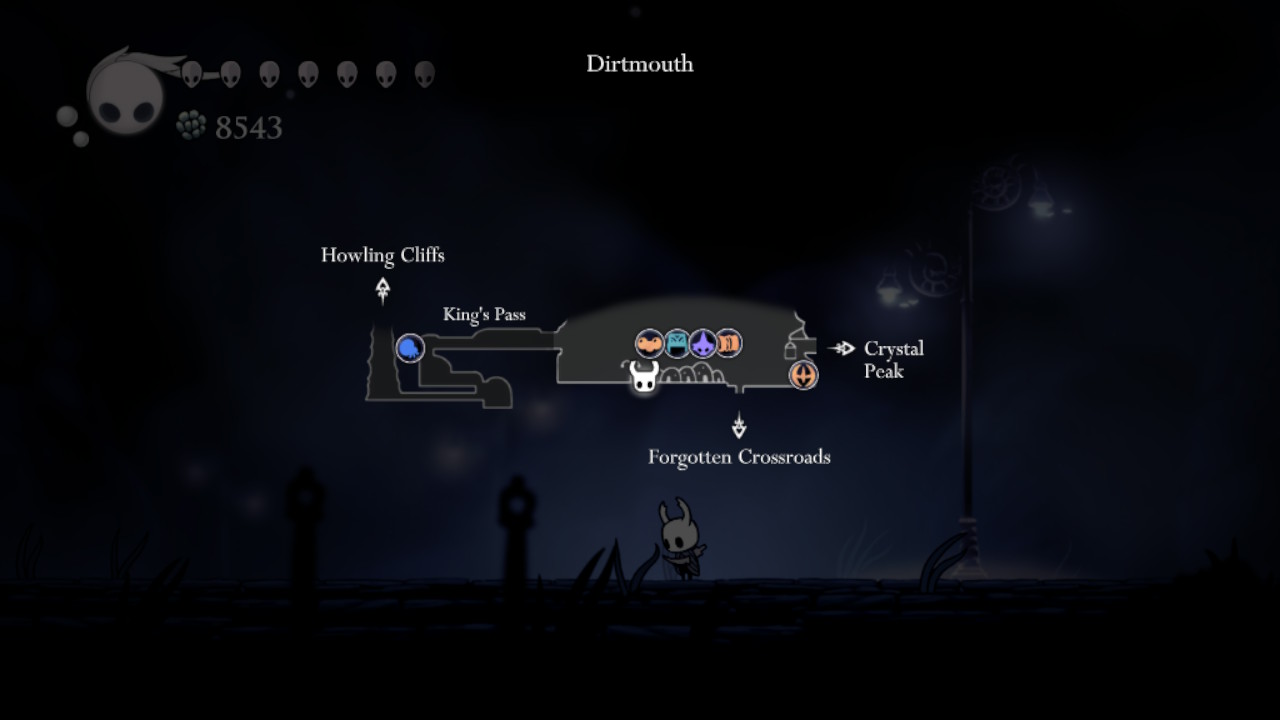 A screenshot of where to find Notch 8 in Hollow Knight