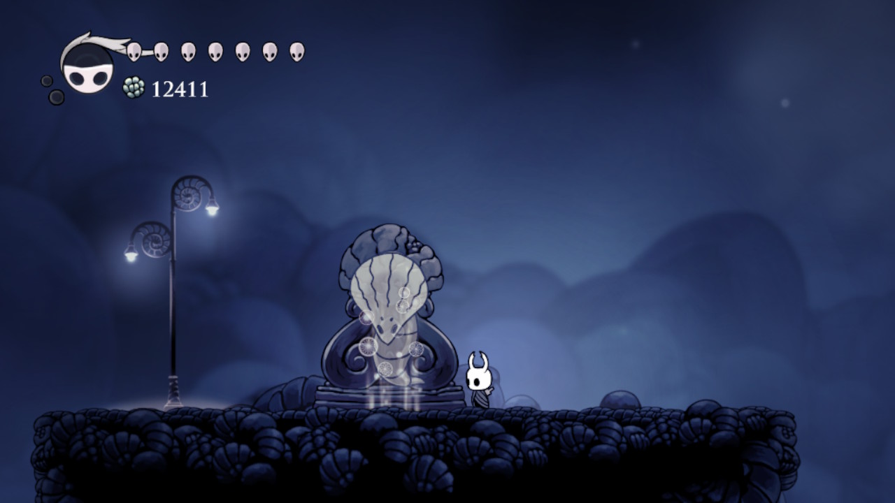 A screenshot showing a Warrior Dream in Hollow Knight