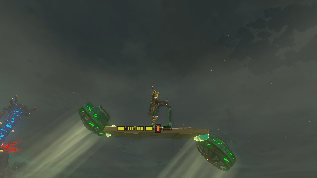 A screenshot showing a completed flying machine in Tears of the Kingdom