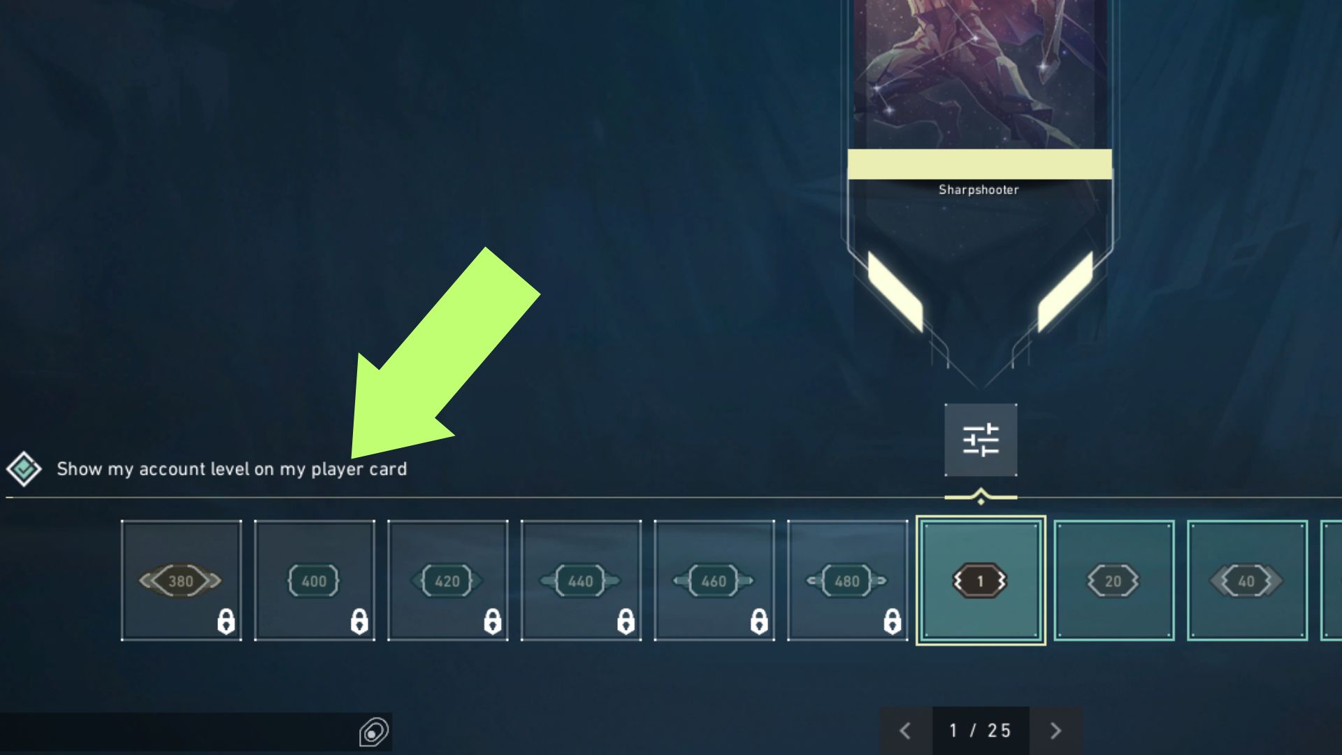 Once inside your Player Card menu, you can tick or untick "Show my account level on my player card"