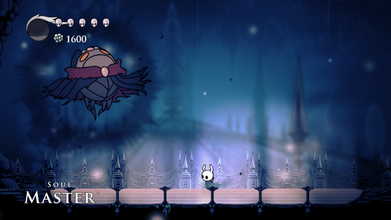 A screenshot showing the Soul Master in Hollow Knight