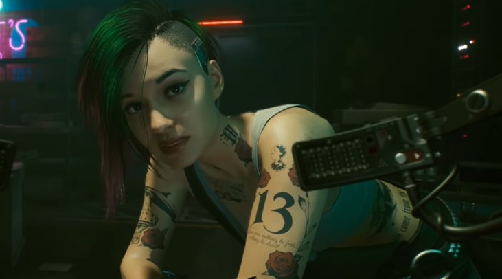 A still of Judy in Cyberpunk 2077 by CD Projekt Red