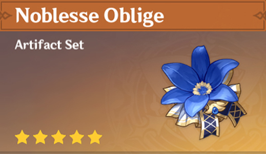A screenshot showing the Noblesse Oblige artifact set