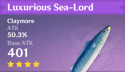 A screenshot of the Luxurious Sea-Lord Claymore