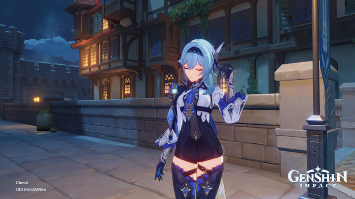 A screenshot showing Eula in Genshin Impact