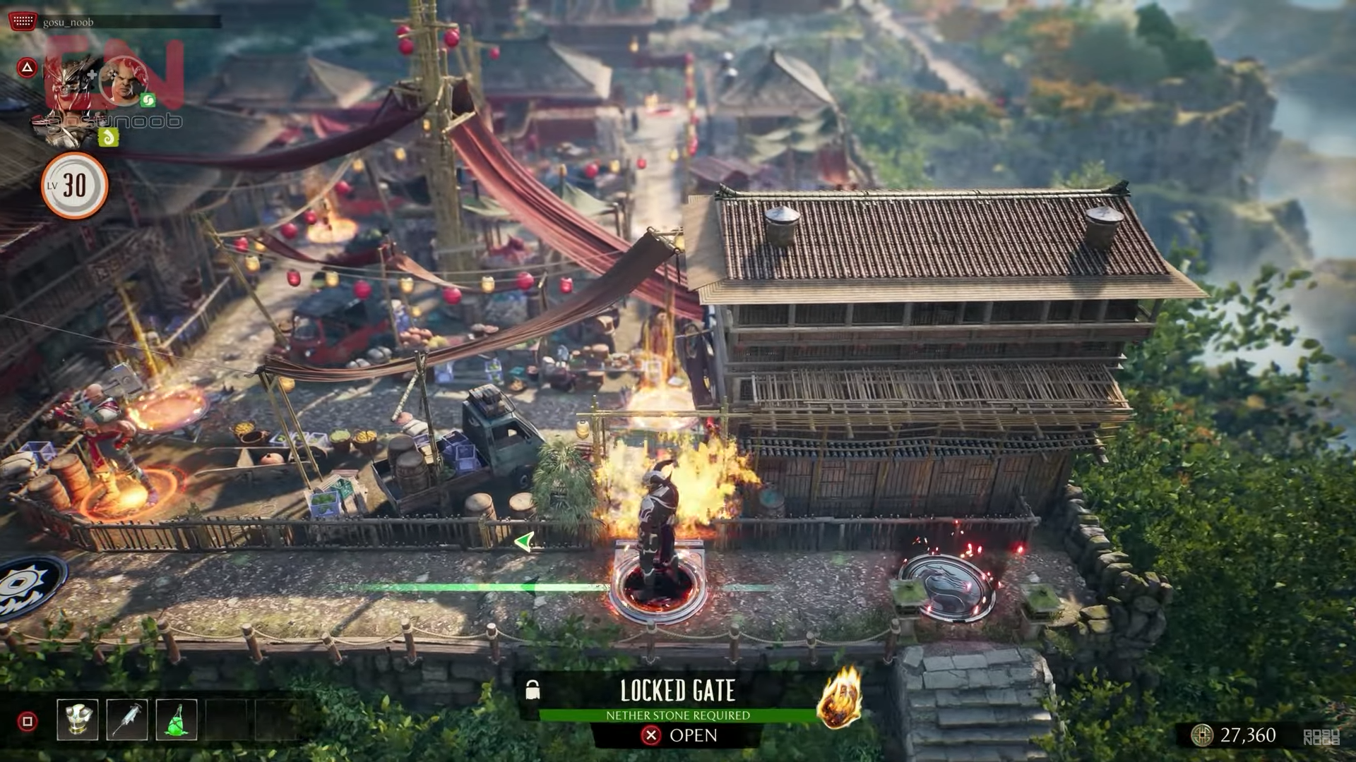 A screenshot of locked gates in Mortal Kombat 1's Invasion Mode. 
