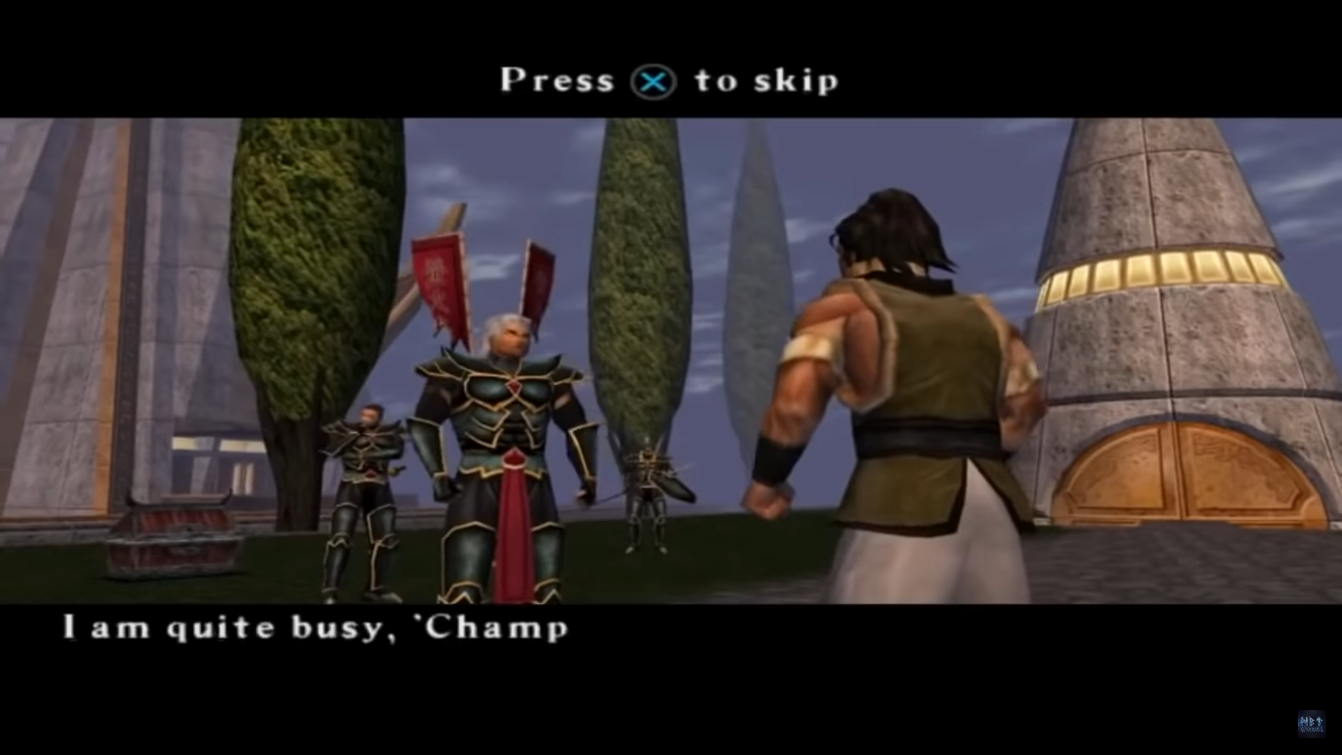 A screenshot of Hotaru in a cutscene in Mortal Kombat. 