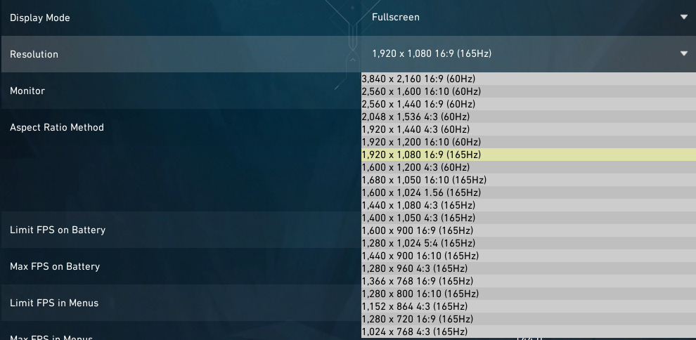 Pick from a plethora of Resolution options in Valorant