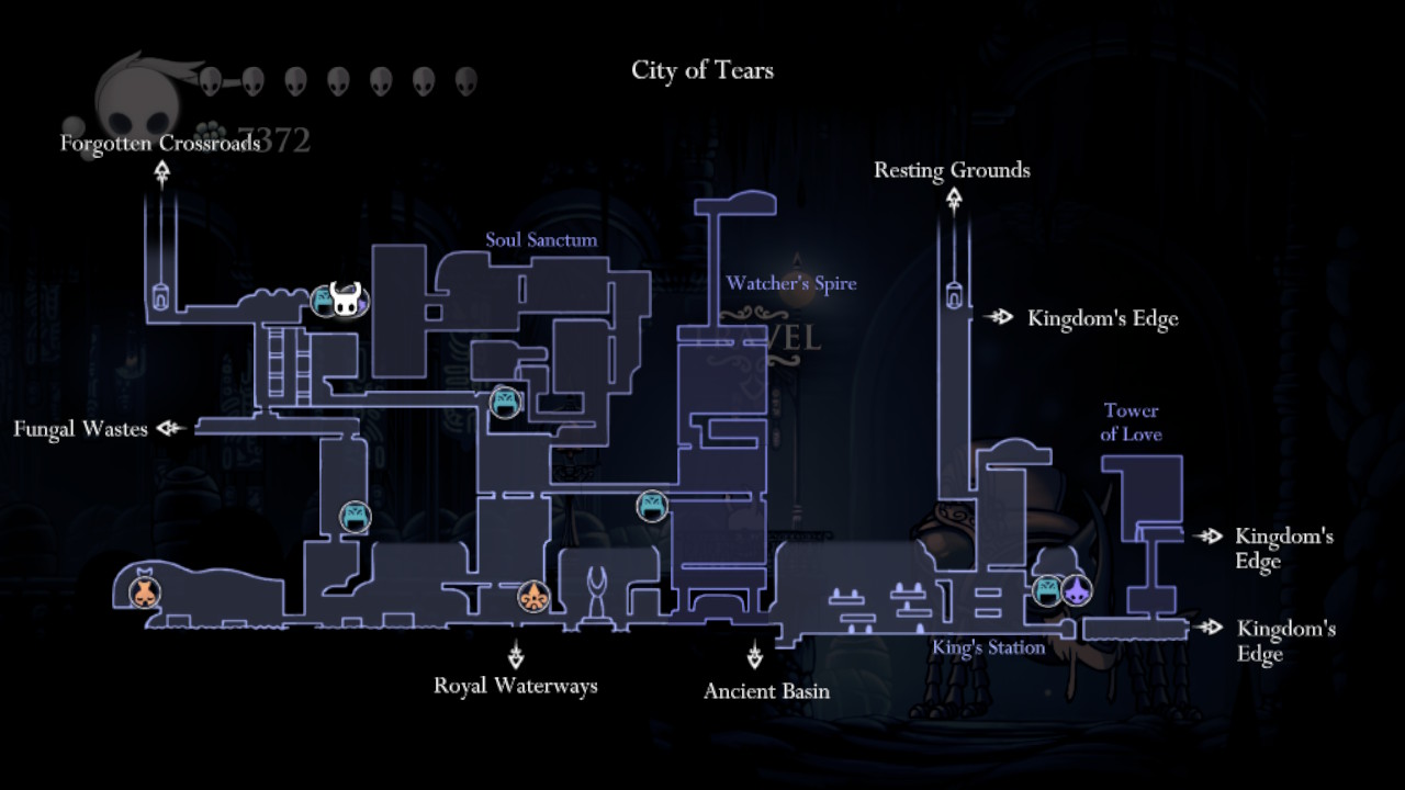 Screenshot of the map of the City of tears with the location of the City Storerooms Stag Station pinned.