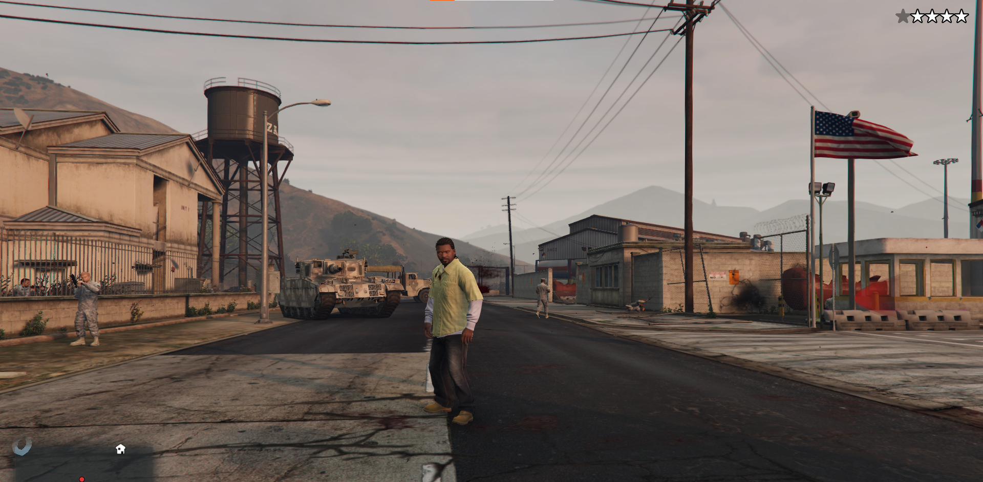 Activate the Invincibility Cheat to enter Fort Zancudo in GTA V. 