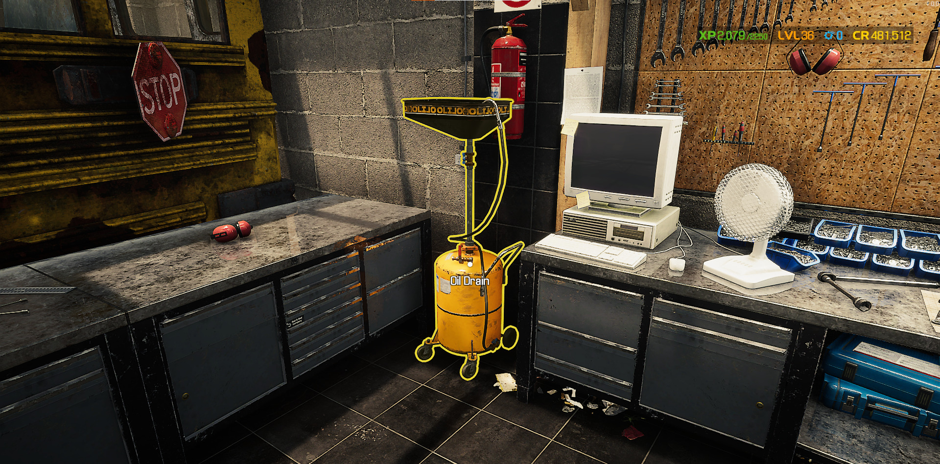 You need to use the Oil Drain Tool to drain the old oil from cars in Car Mechanic Simulator. 