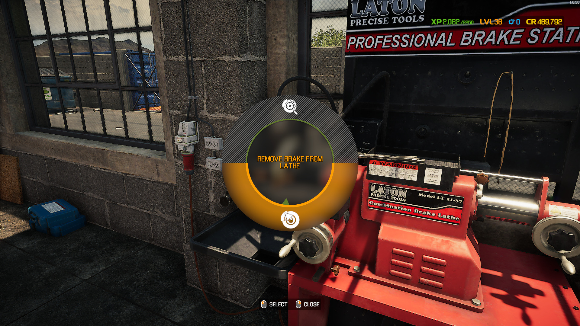 After repairing the the brake disc, remove it from the Brake Lathe machine in Car Mechanic Simulator