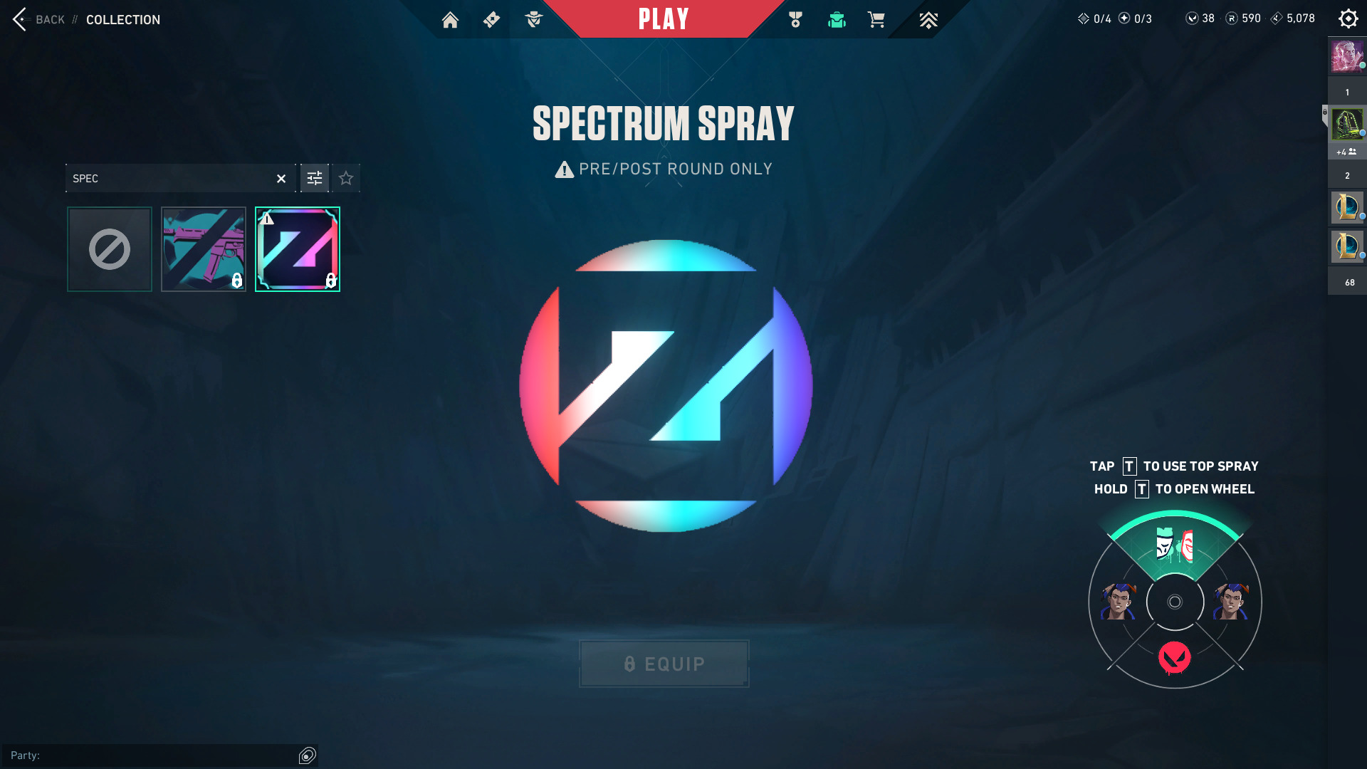 The Zedd skins also features the Spectrum Spray. 