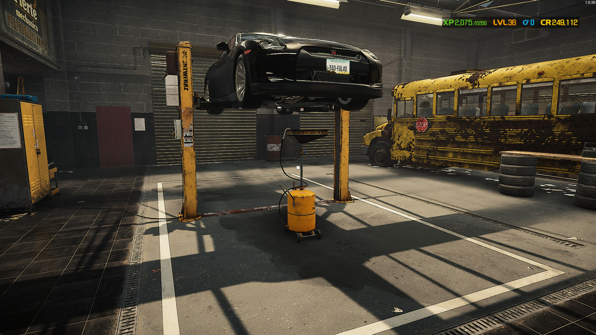 Use the Oil Drain Tool to get the old oil out of the car in Car Mechanic Simulator. 