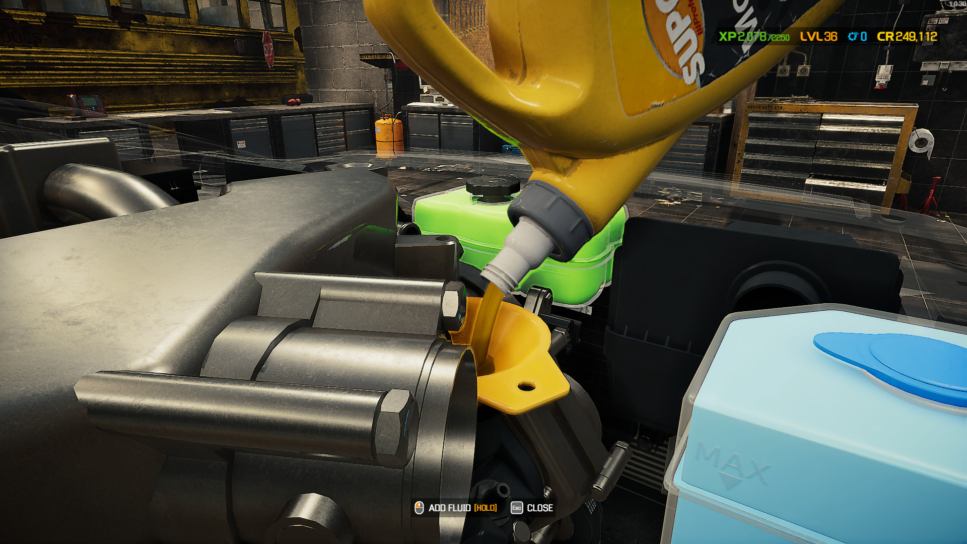 Fill the car with new oil in Car Mechanic Simulator. 