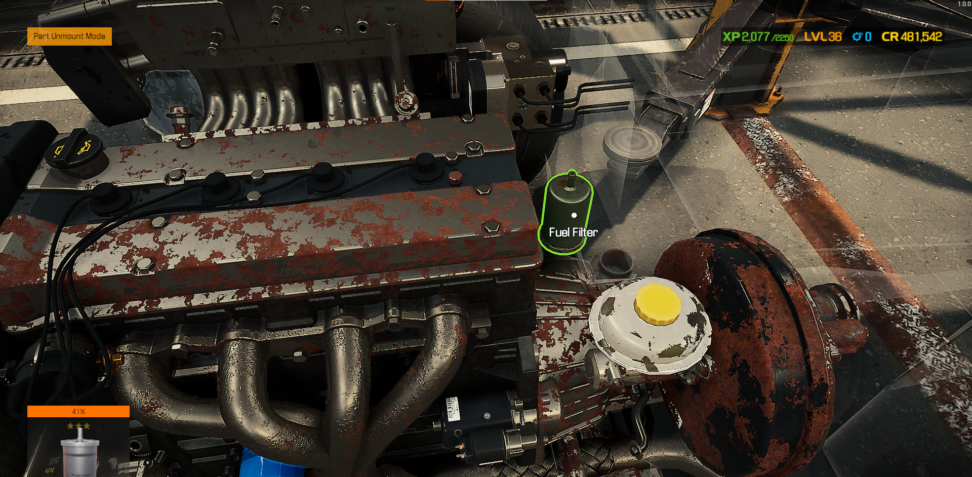 A screenshot showing the Fuel Filter in Car Mechanic Simulator