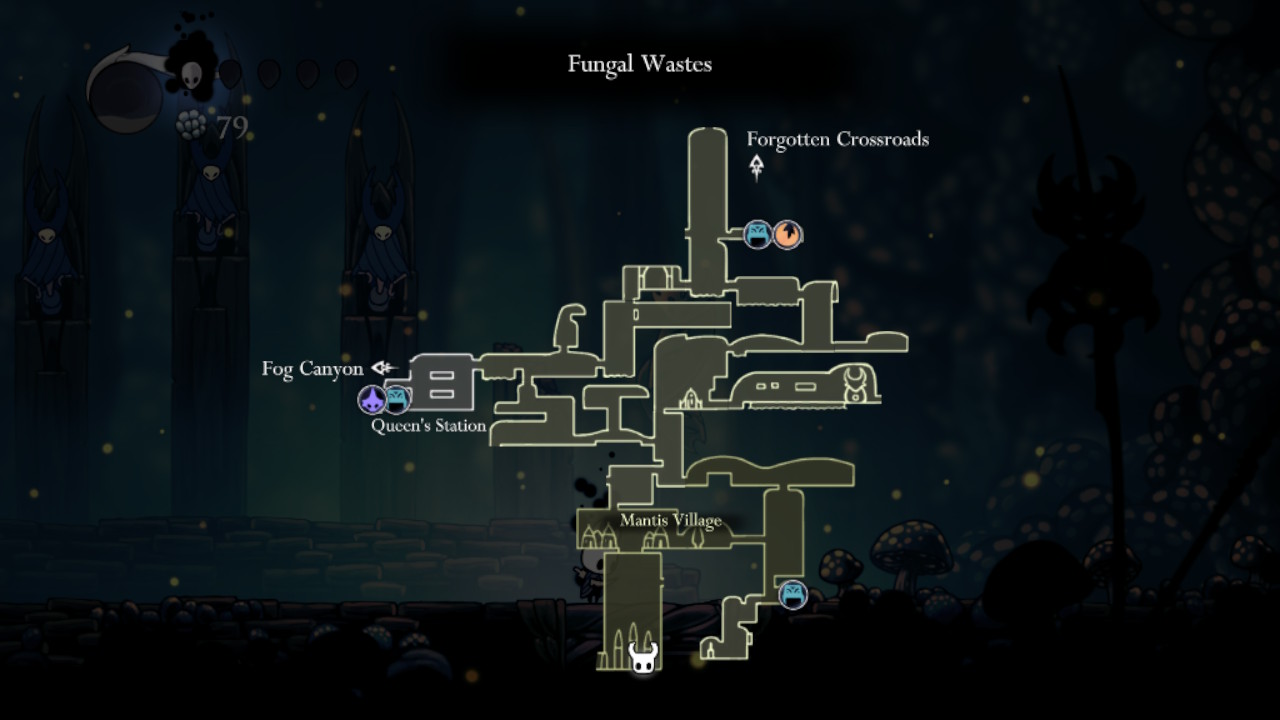 A screenshot with the Mantis Lords' locations pinned on the map
