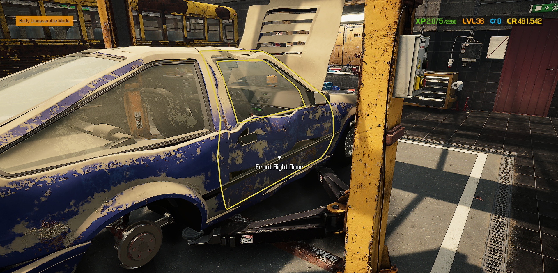 Remove the damaged body part from your car in Car Mechanic Simulator. 