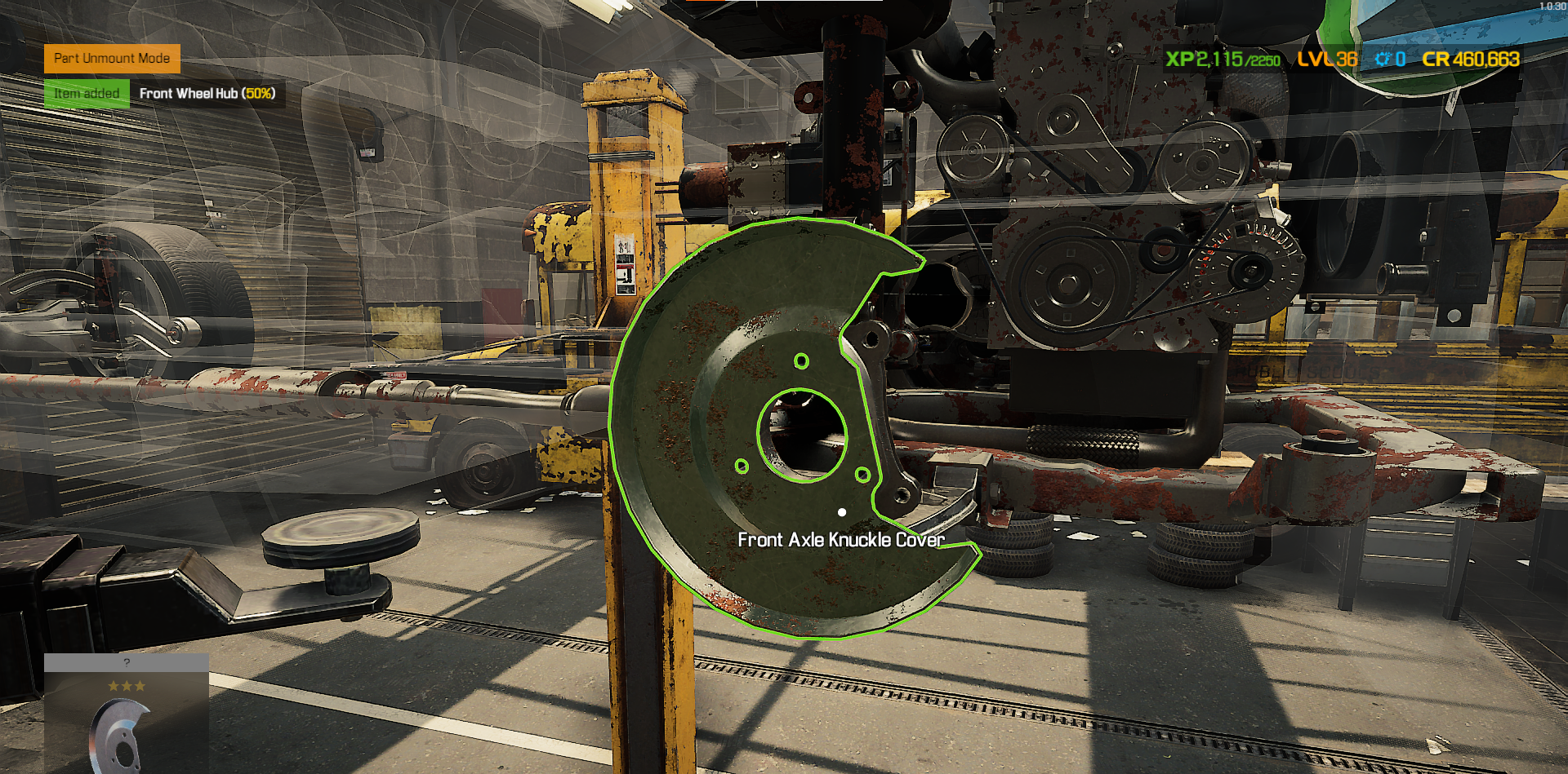 A screenshot of the Front Axle Knuckle Cover. 