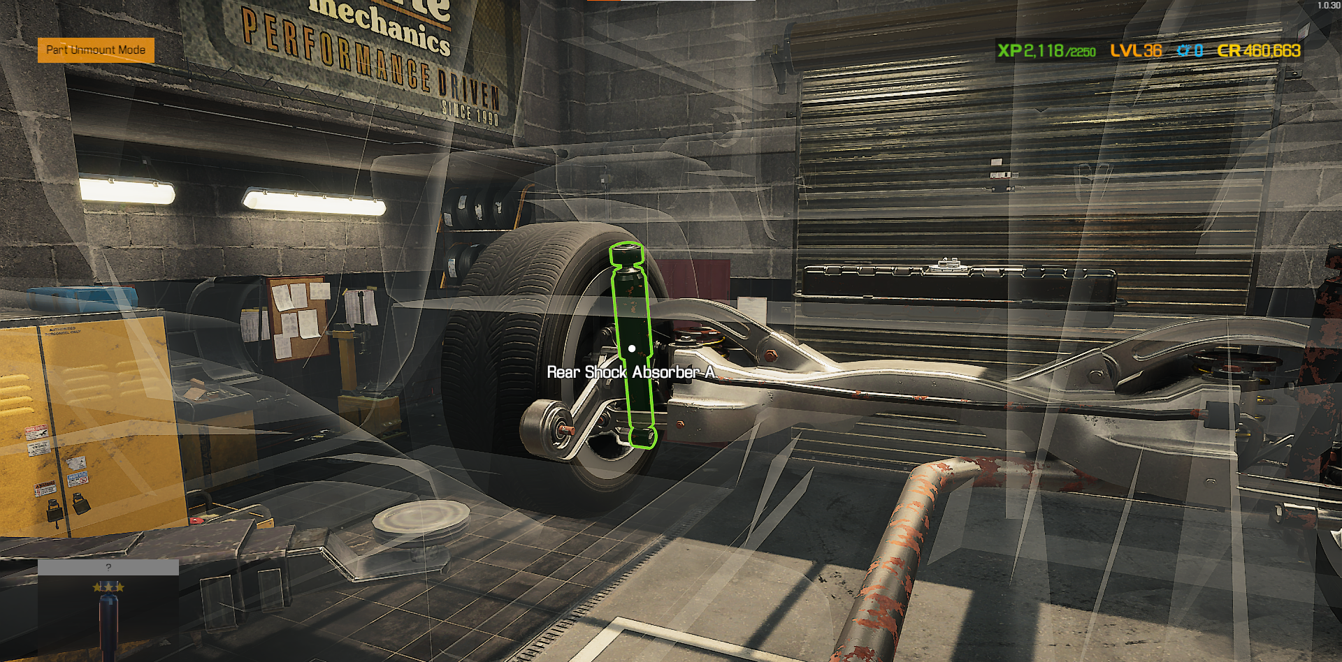 A screenshot of a Rear Shock Absorber A part in Car Mechanic Simulator. 