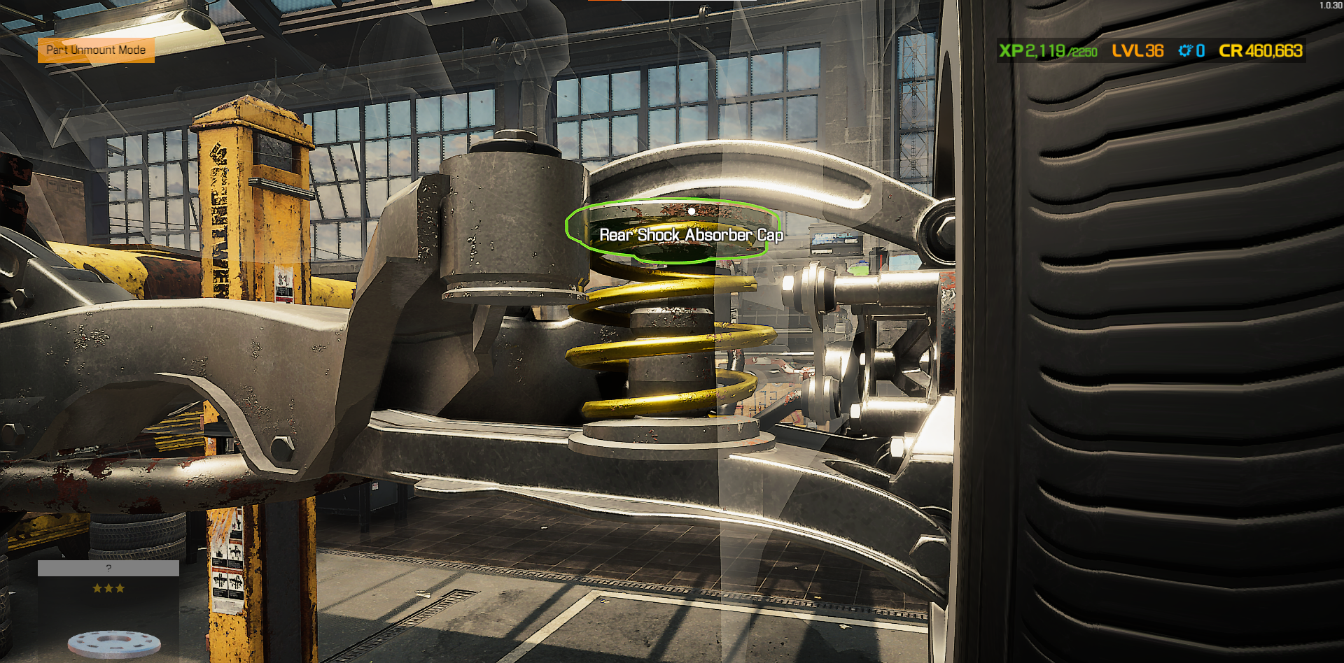 A screenshot of the Rear Shock Absorber Cap in Car Mechanic Simulator. 