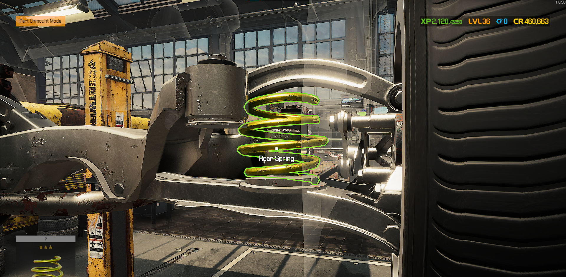 A screenshot of a Rear Spring in Car Mechanic Simulator. 