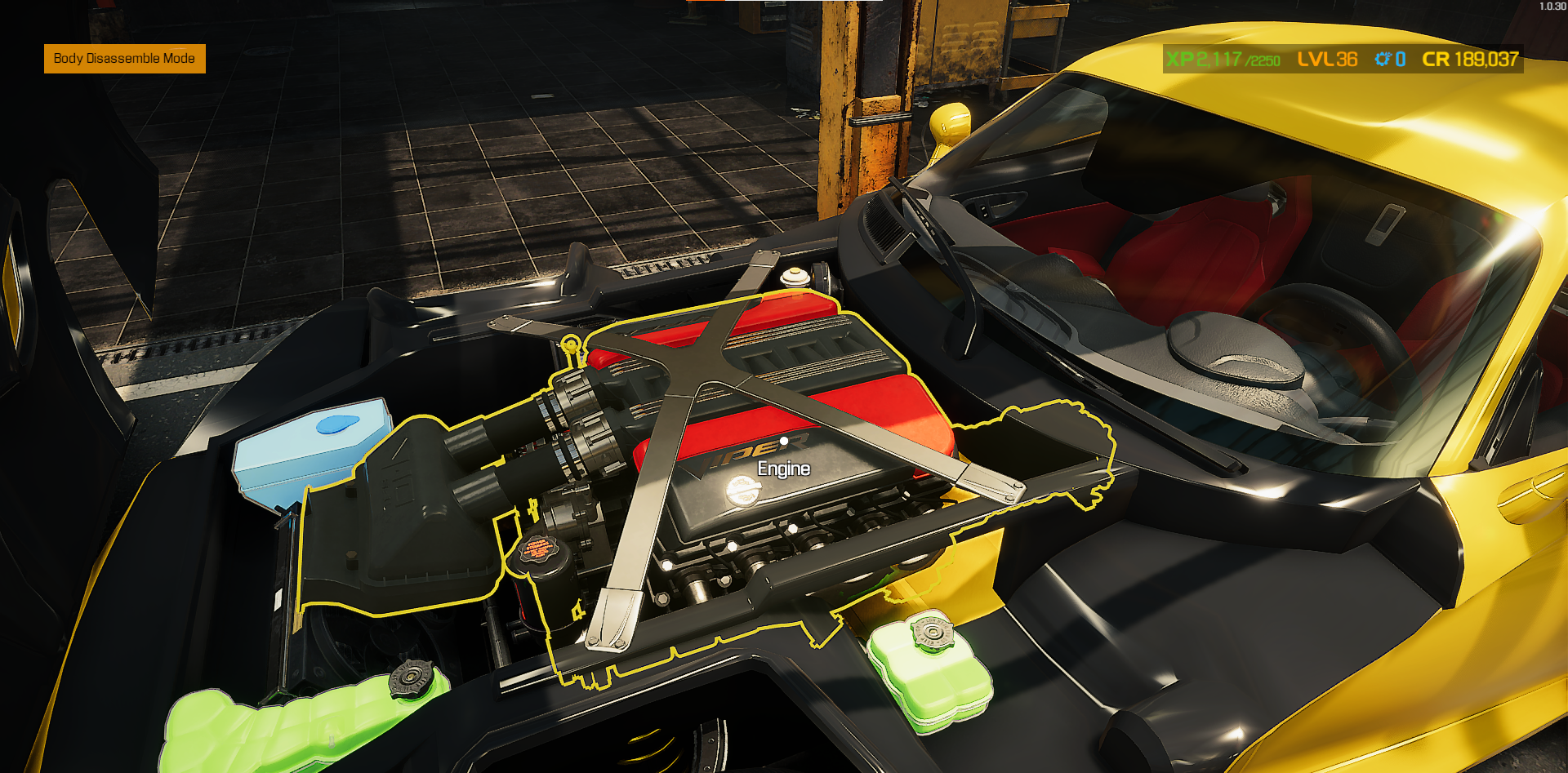Screenshot of a Dodge Viper V10 Engine in Car Mechanic Simulator. 
