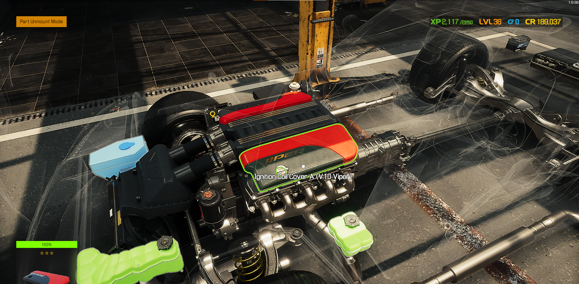 Screenshot of a Dodge Viper V10 Engine Cover in Car Mechanic Simulator. 