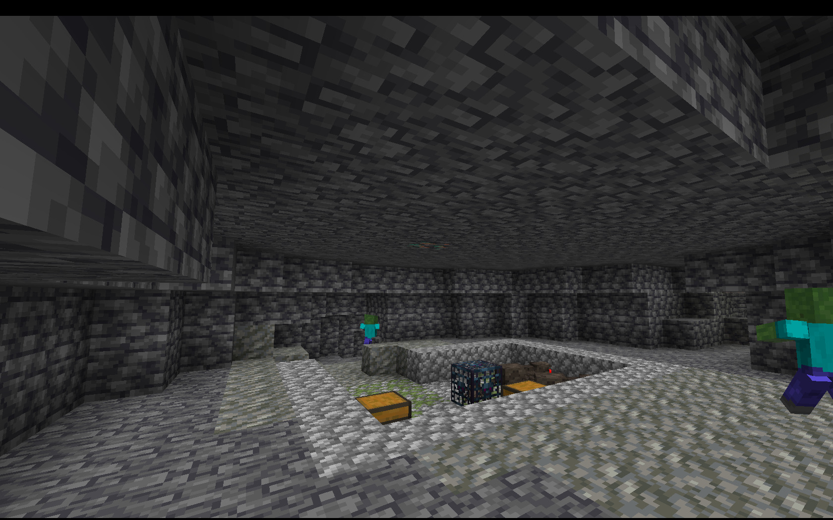 A screenshot of a Zombie dungeon in Minecraft