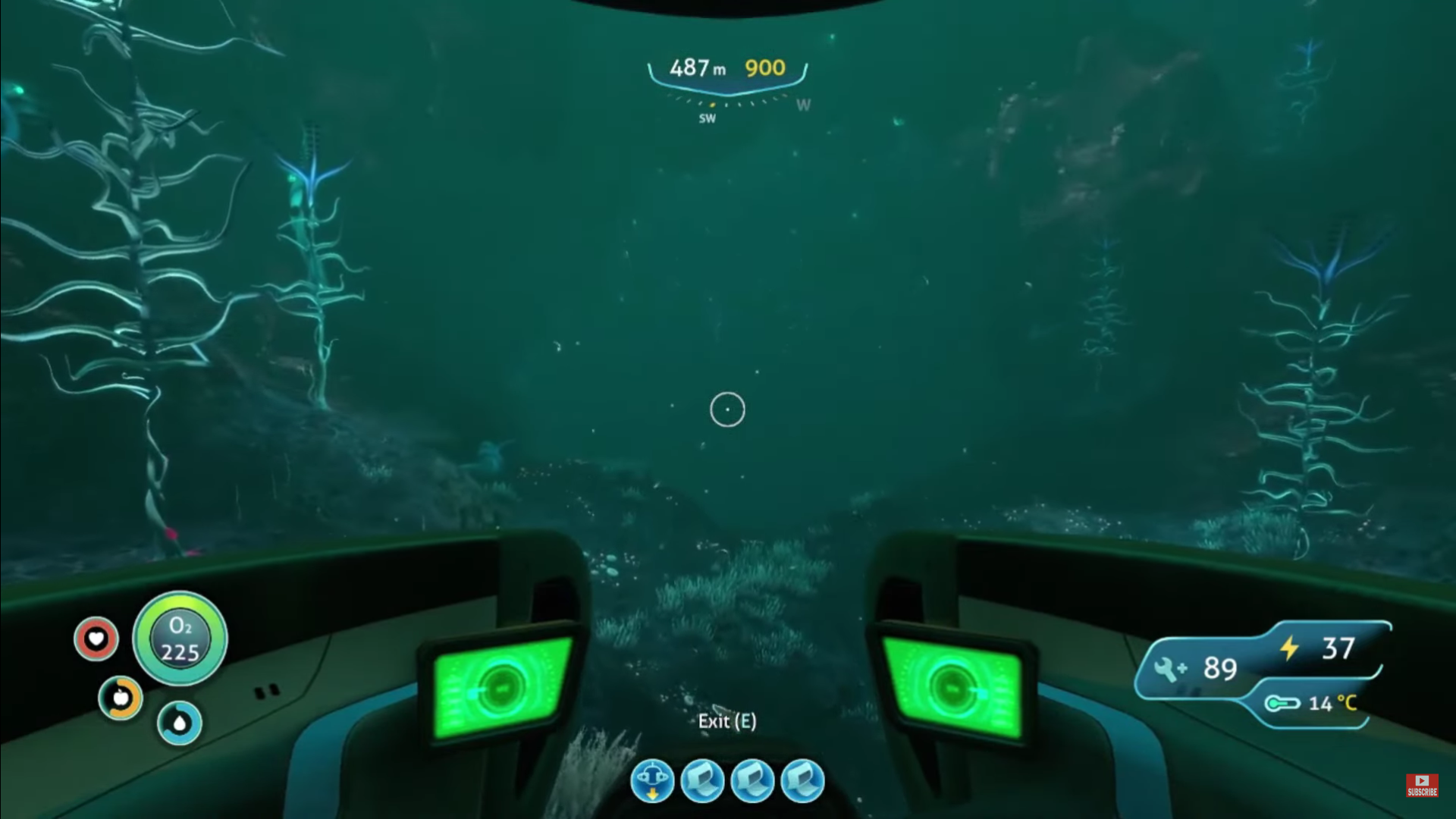 A screenshot of the northern Blood Kelp Zone entrance to the Lost River in Subnautica