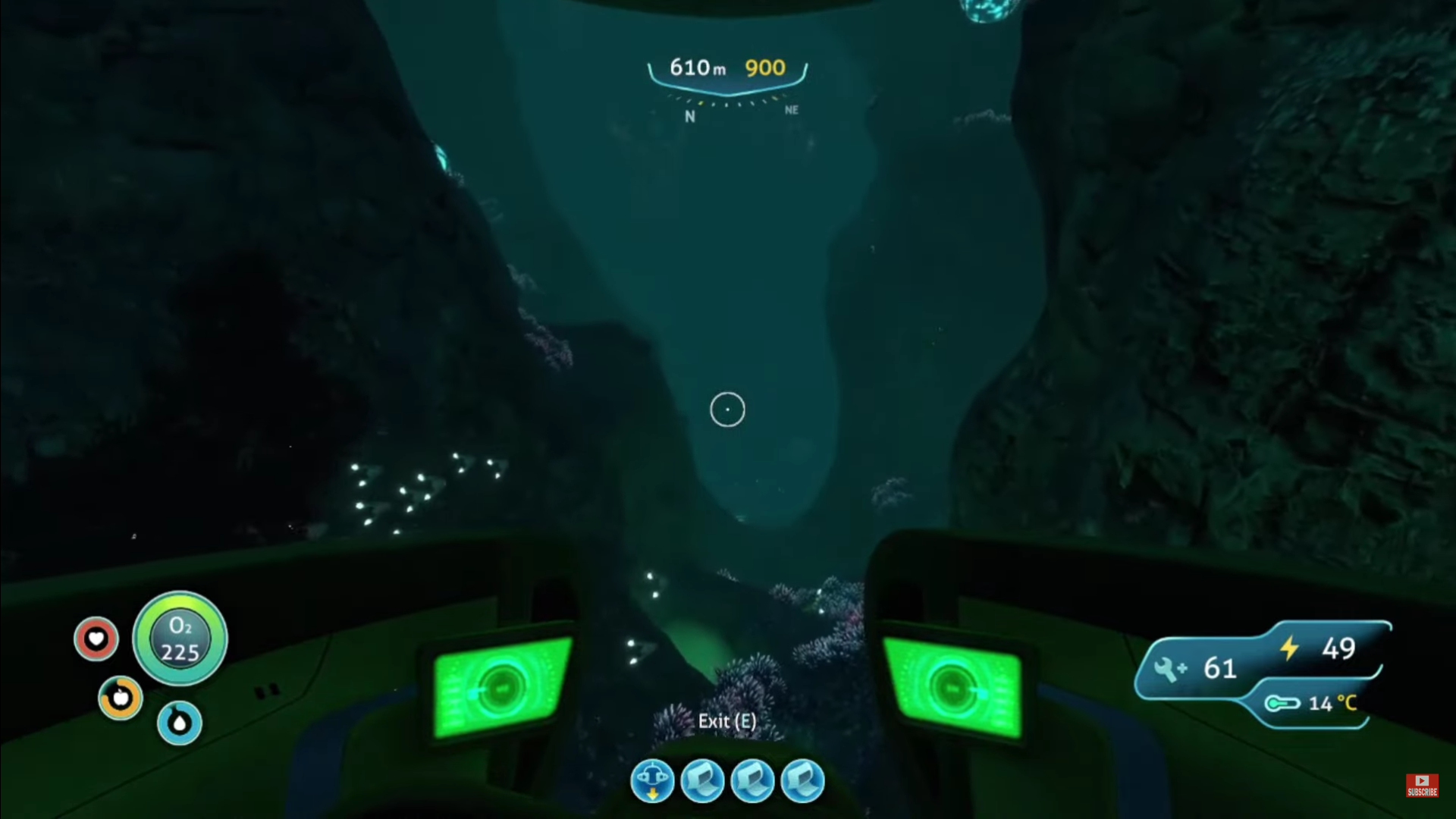 A screenshot of the Sparse Reef/Deep Grand Reef entrance to the Lost River in Subnautica