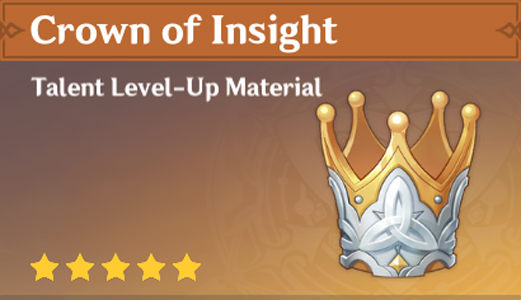 A screenshot showing Crown of Insight in Genshin Impact