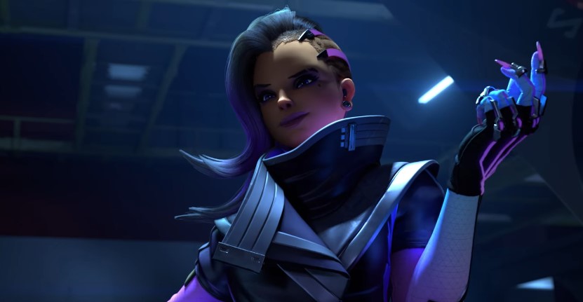 A screenshot showing Sombra in Overwatch 2