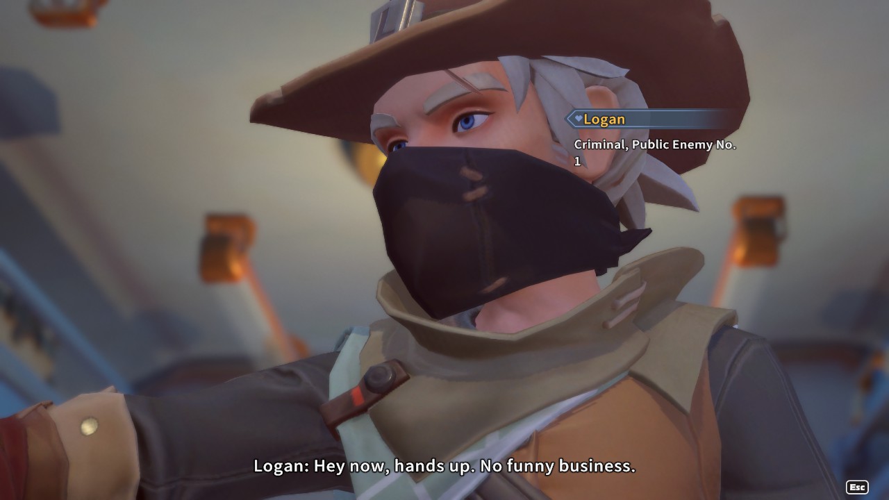 A screenshot of a cutscene where Logan is first introduced.