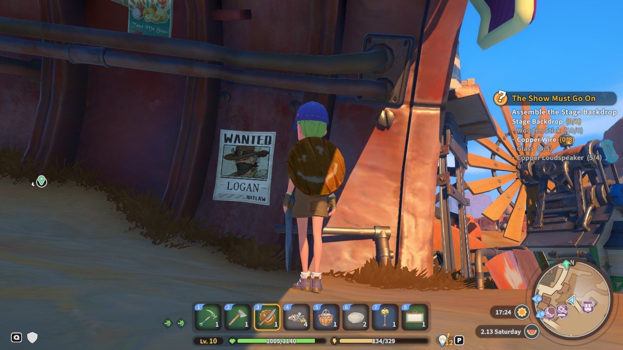 A screenshot of the player staring at Logan's wanted poster.