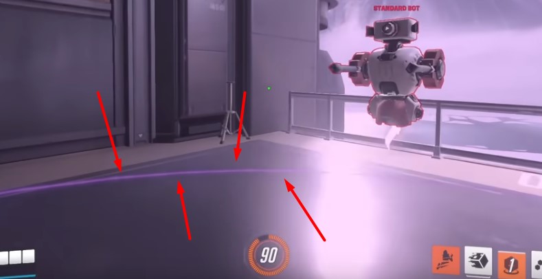 Sombra's Stealth radius which allows her to know how much distance to keep before getting detected by the enemy