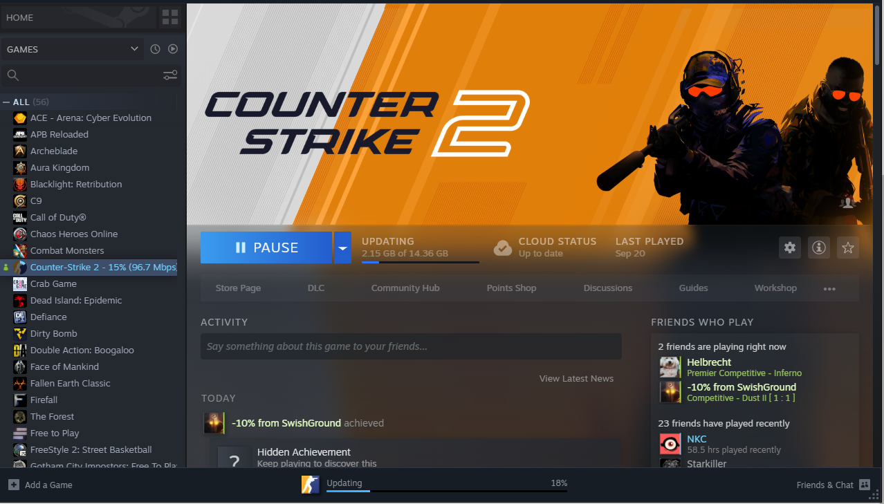 A screenshot of CS: GO 2 on Steam. 