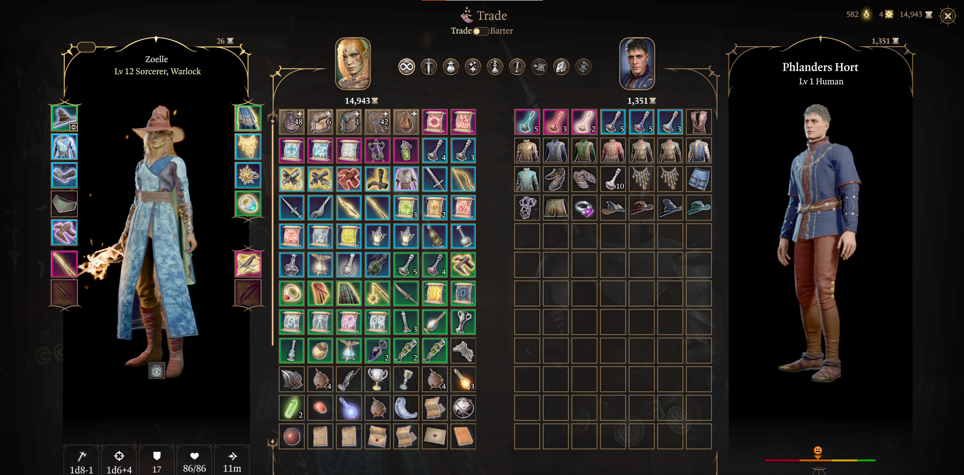 A screenshot of the all clothing you can acquire from Facemaker's Boutique in Baldur's Gate 3. 