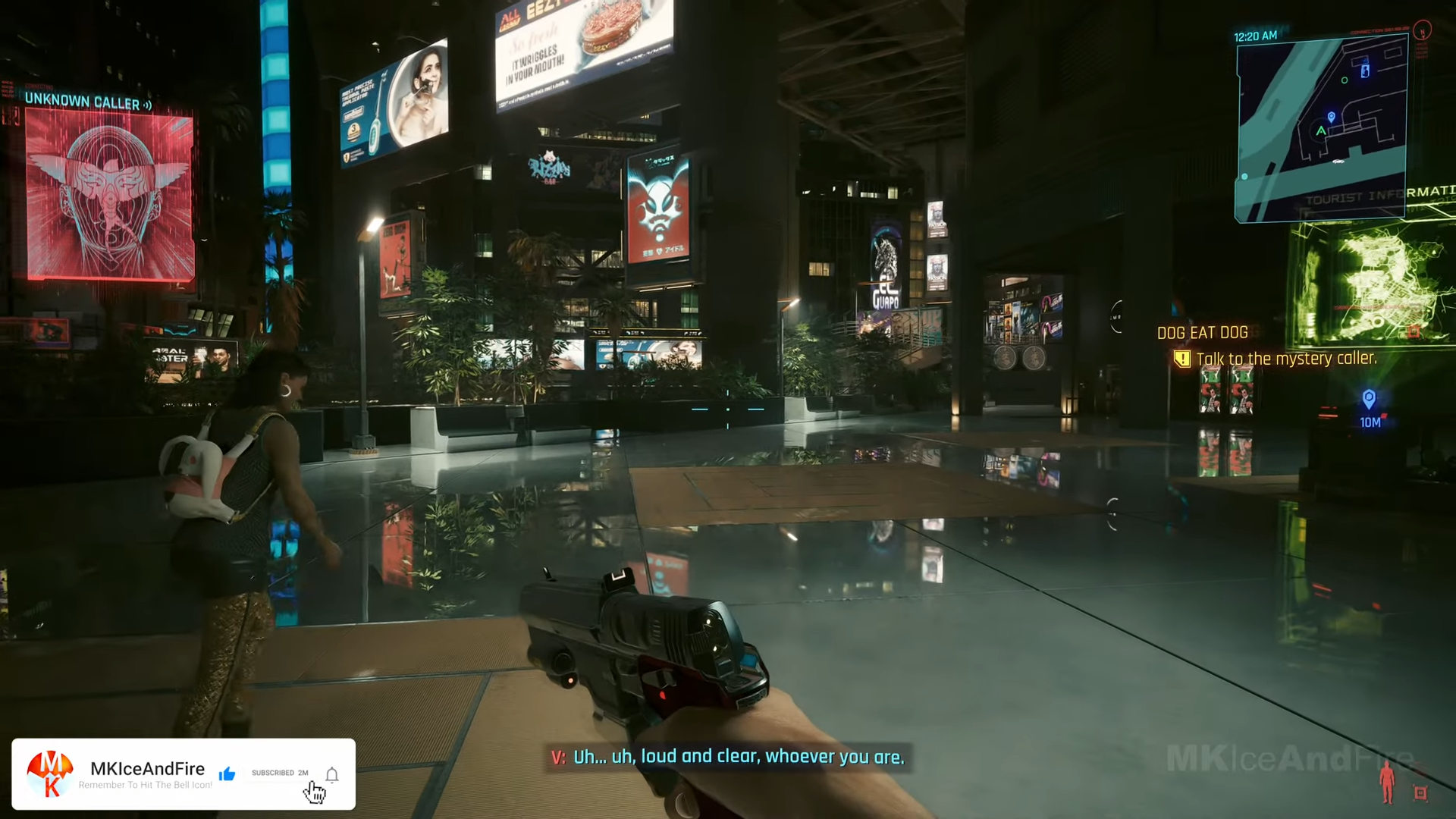 A screenshot of Night City in Cyberpunk 2077. 