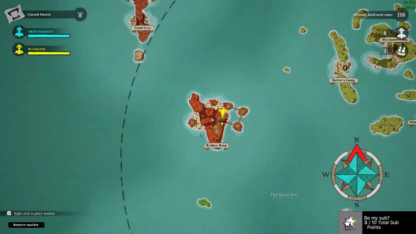 A screenshot of Blazing Sails' map