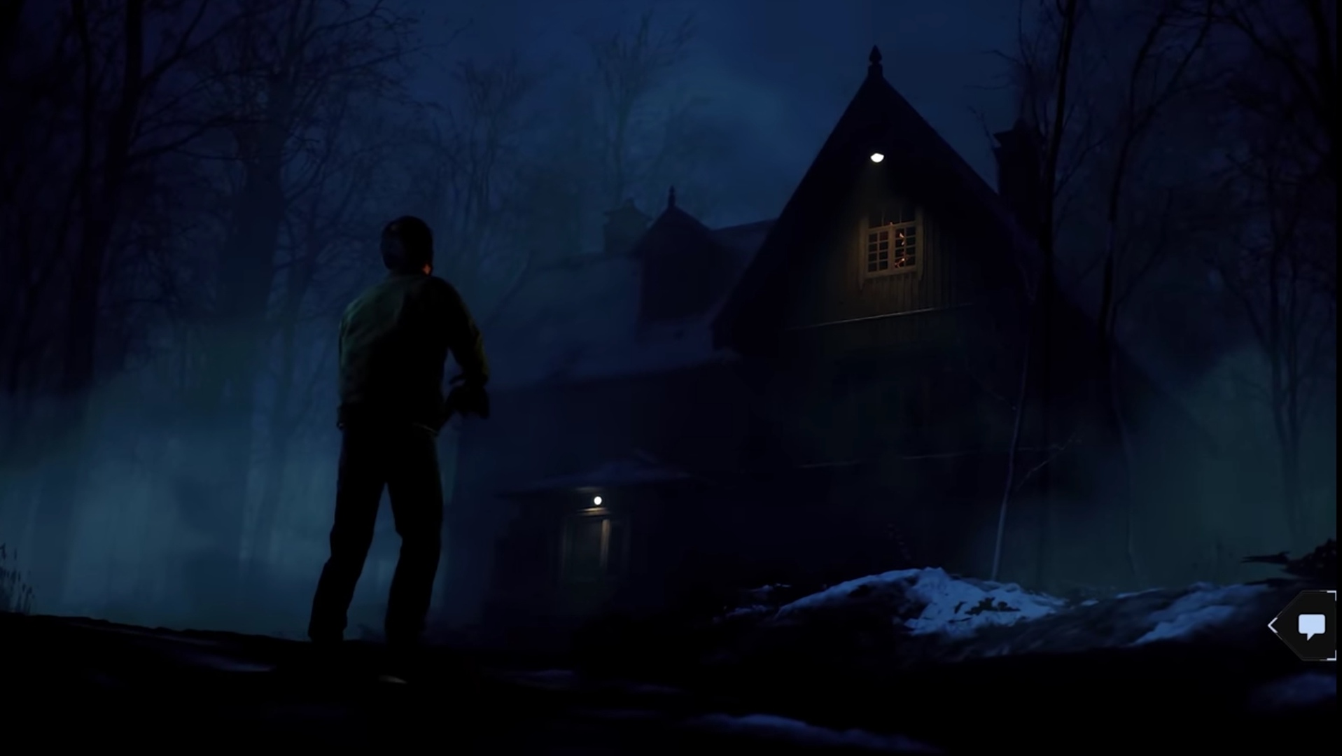 A screenshot of Karl outside his house in Silent Hill: Ascension.