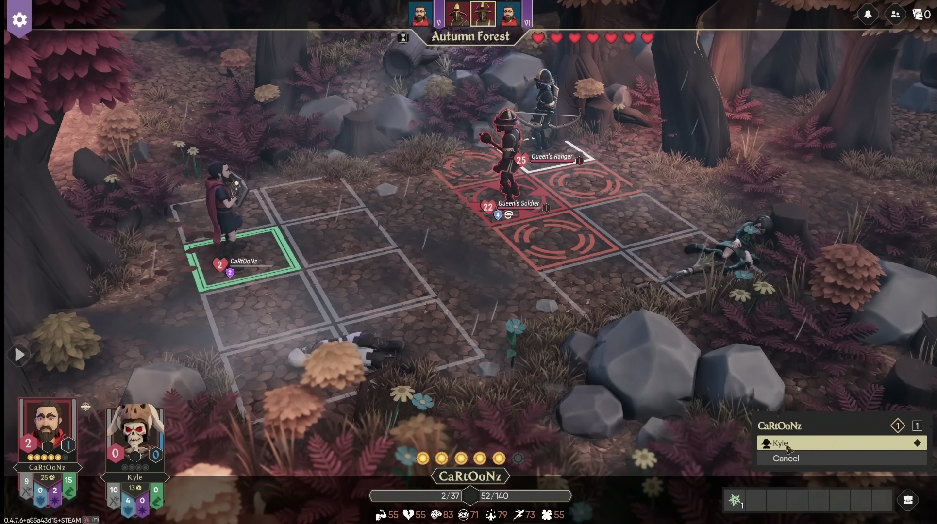 A screenshot of the gameplay in For The King 2.