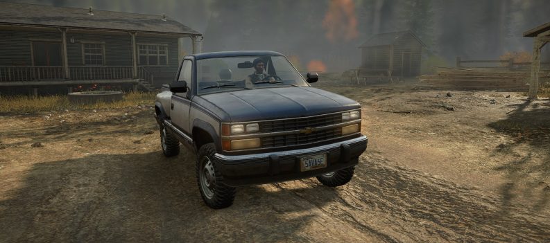 A screenshot of a truck in Snowrunner.