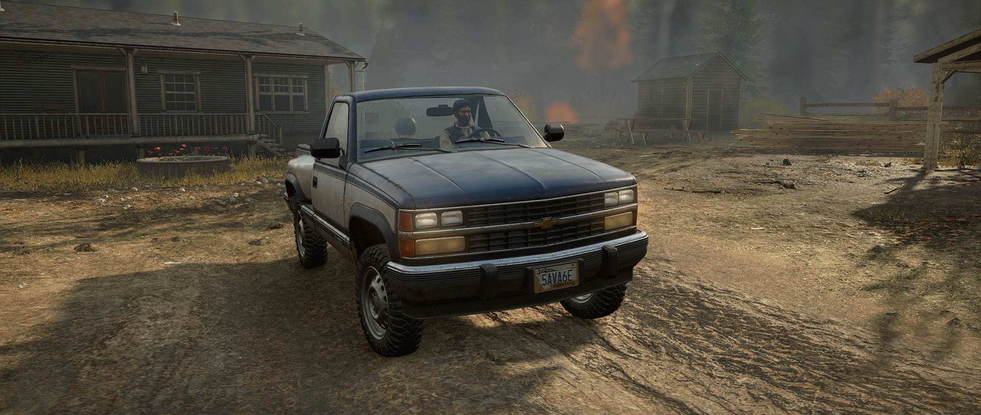 A screenshot of a truck in Snowrunner.