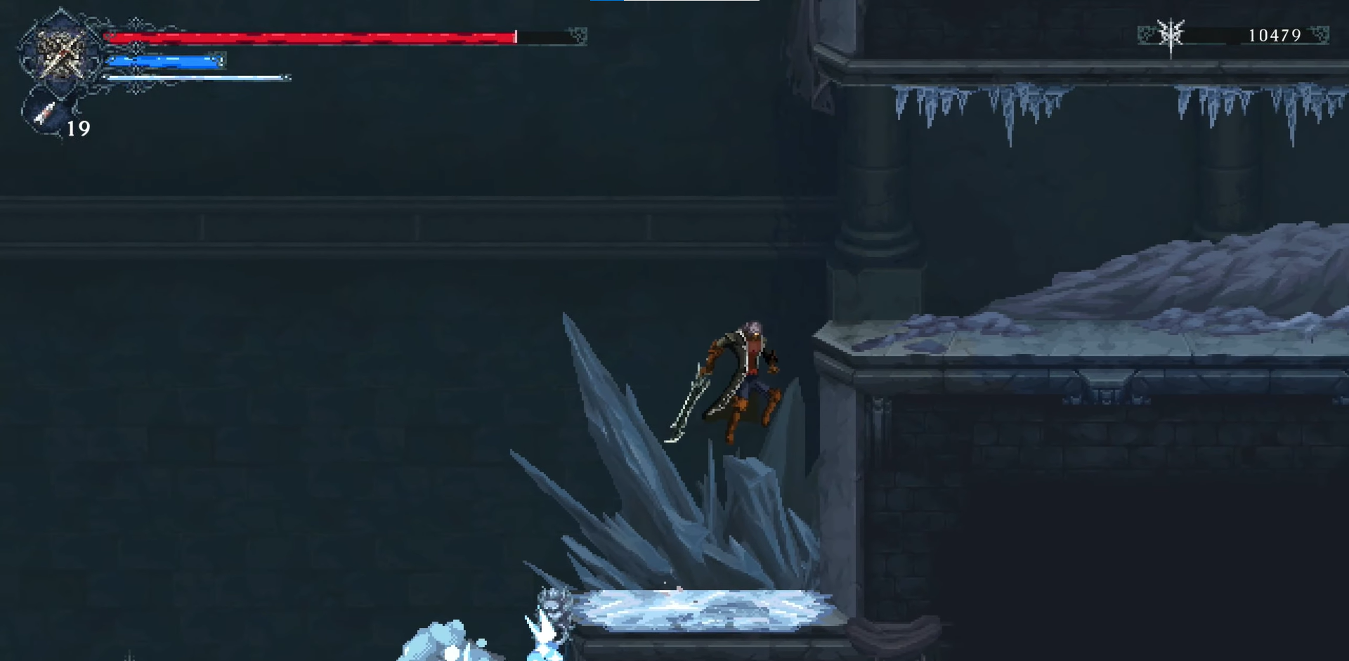 A screenshot of Eryk jumping in The Last Faith. 
