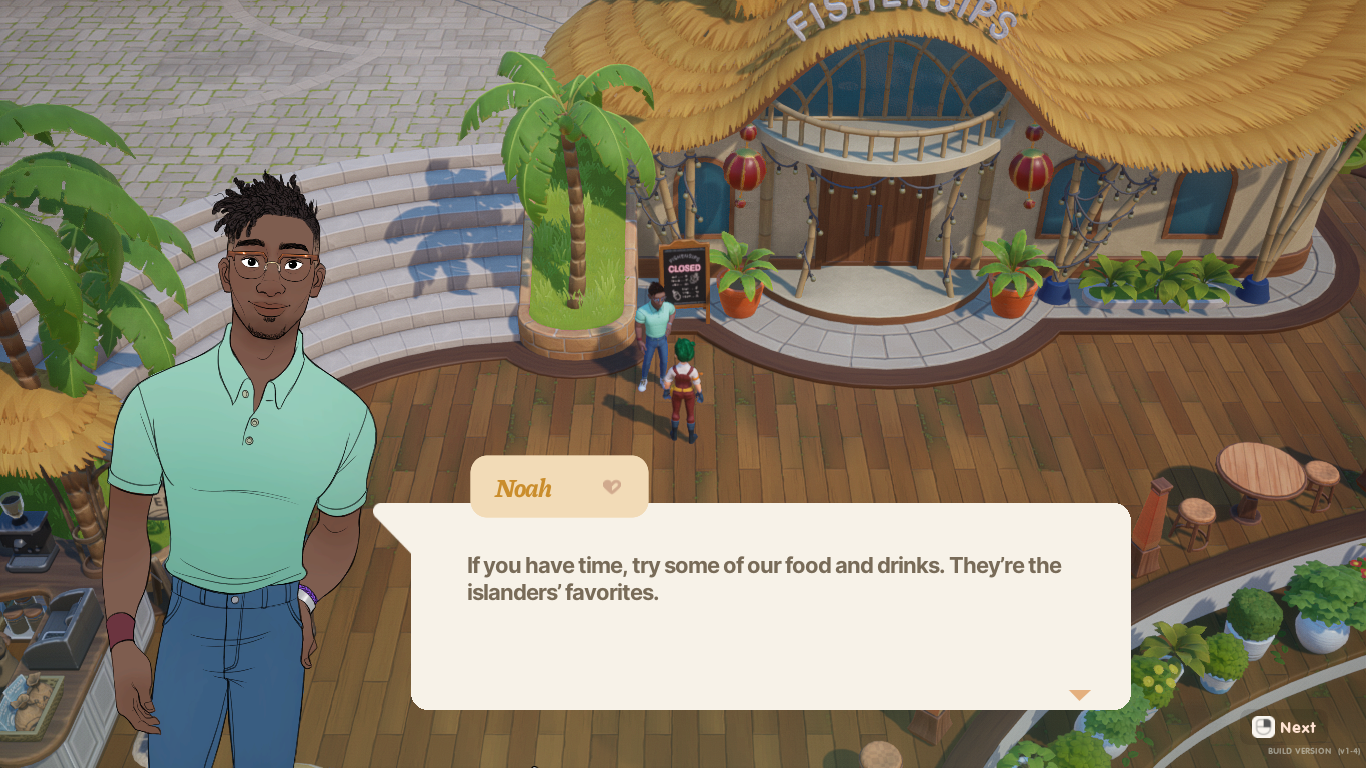 An image of the player talking to Noah in Coral Island.